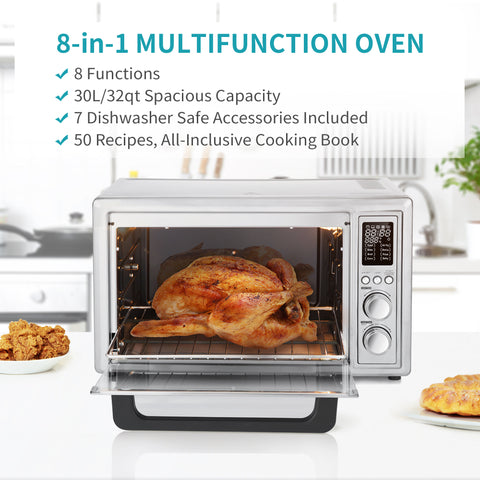 Ultrean Air Fryer Toaster Oven Combo, 7 Accessories and 50 Recipes, 32  Quarts XL