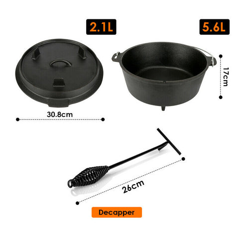 Abmessung von 9qt Dutch Oven