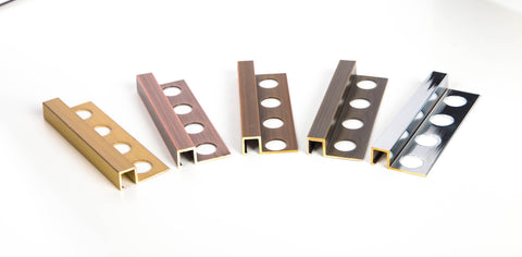 brushed brass tile trim