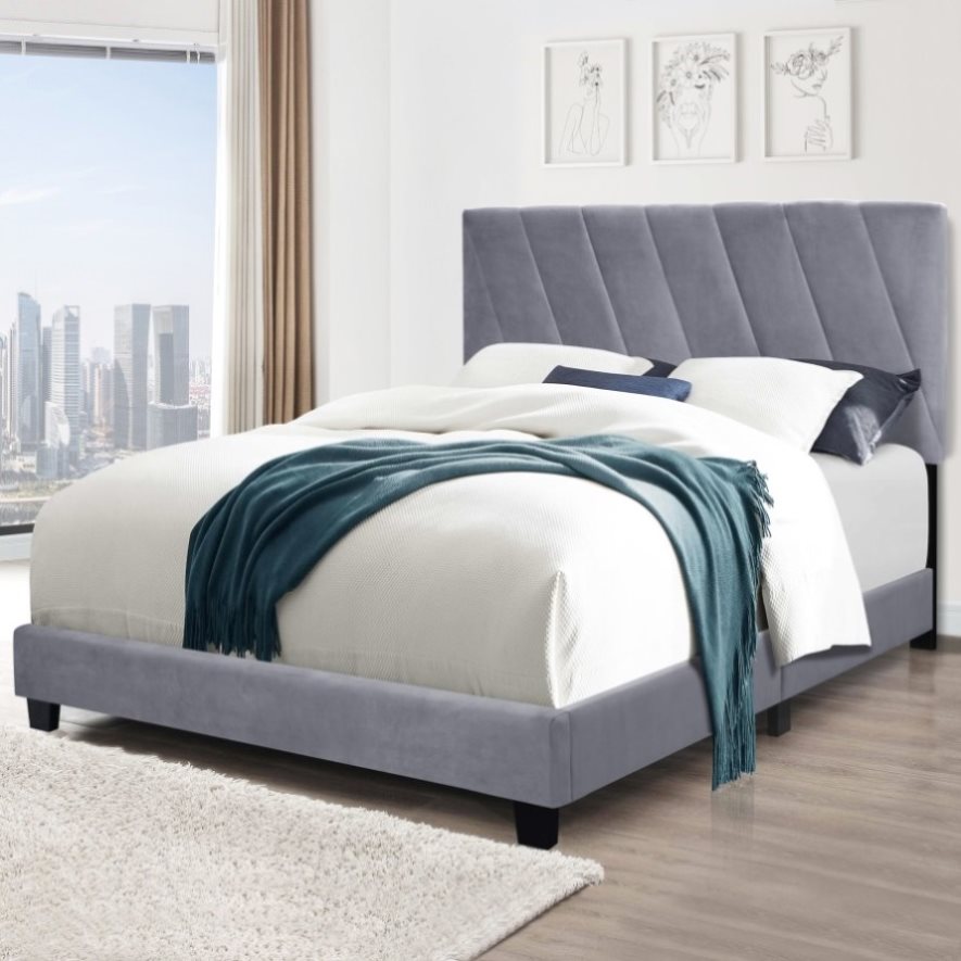 ZUN GRAY QUEEN SIZE ADJUSTABLE UPHOLSTERED BED STAIN RESISTANT AND DURABLE, MODERN STYLE W1867P143794