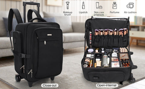 backpack makeup trolley case