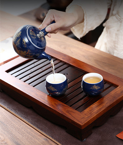 Luxury Japanese Matcha Tea Set with Bamboo Tea Tray & Canister