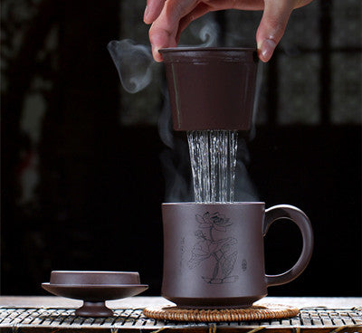 Details about   Zisha Tea Mug with Lid Chinese Yixing Purple Mud Tea Cup Business Office Tea Mug