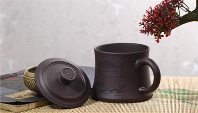 2pcs/lot real yixing zisha tea cup 60ml carved cup of tea purple clay tea cups 