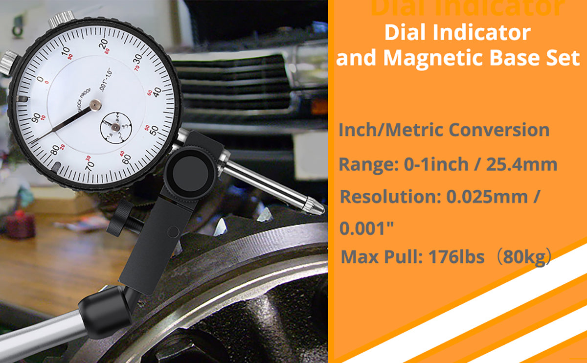 Neoteck 0-1 Inch Dial Indicator for 3D Printer Lathe Workshop Woodworking CNC Machine