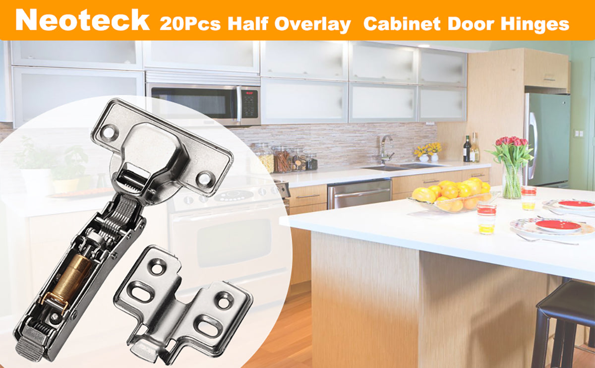 Neoteck 20PCS Half Overlay Soft Close Kitchen Cabinet Door Hinges