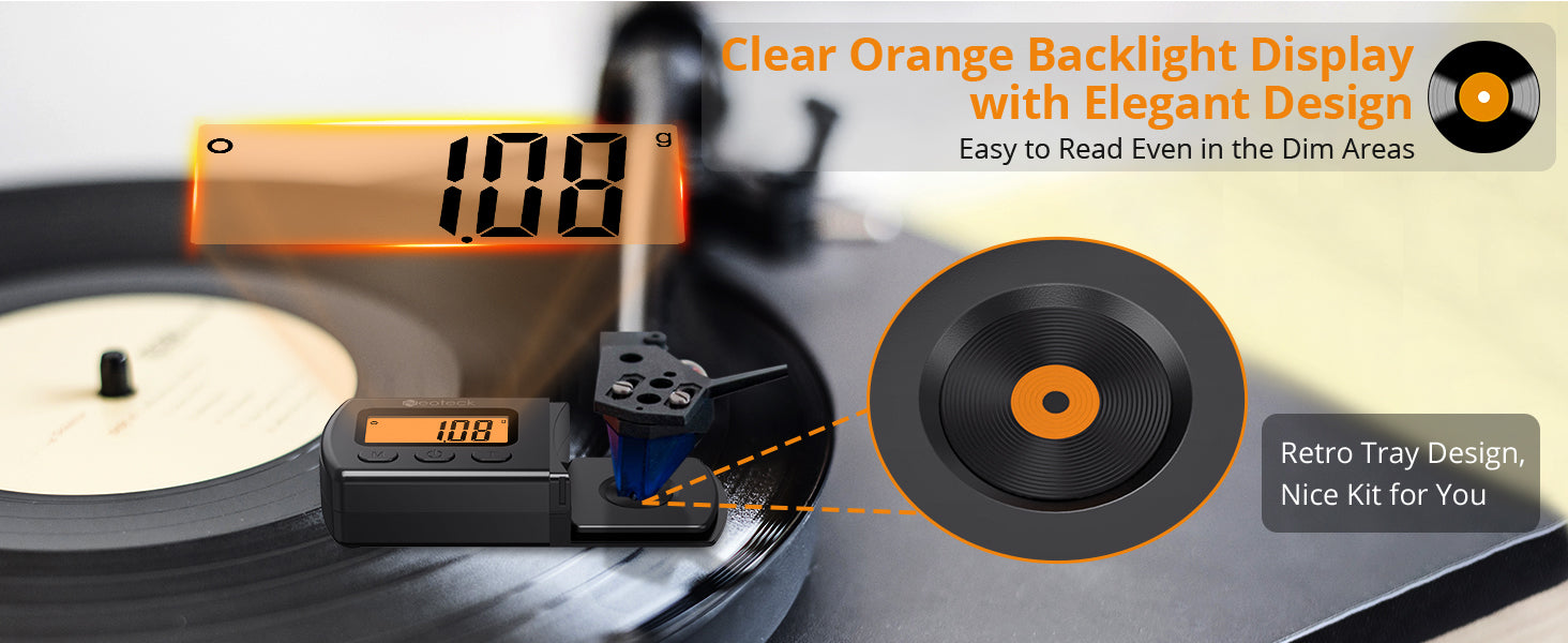 Neoteck Digital Turntable Stylus Force Scale Gauge 0.01g/5.00g LCD Backlight