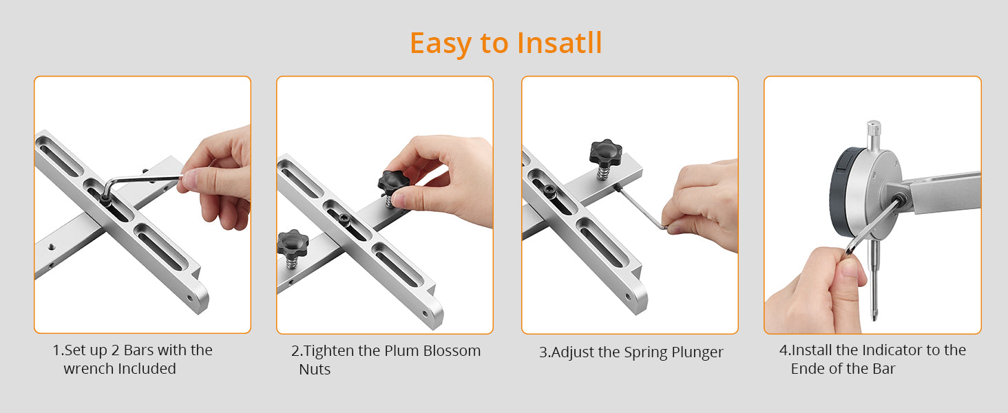 Neoteck 0-1'' Digital Dial Indicator Table Saw Gauge with 3.2inch Long Anodized Aluminum Bar