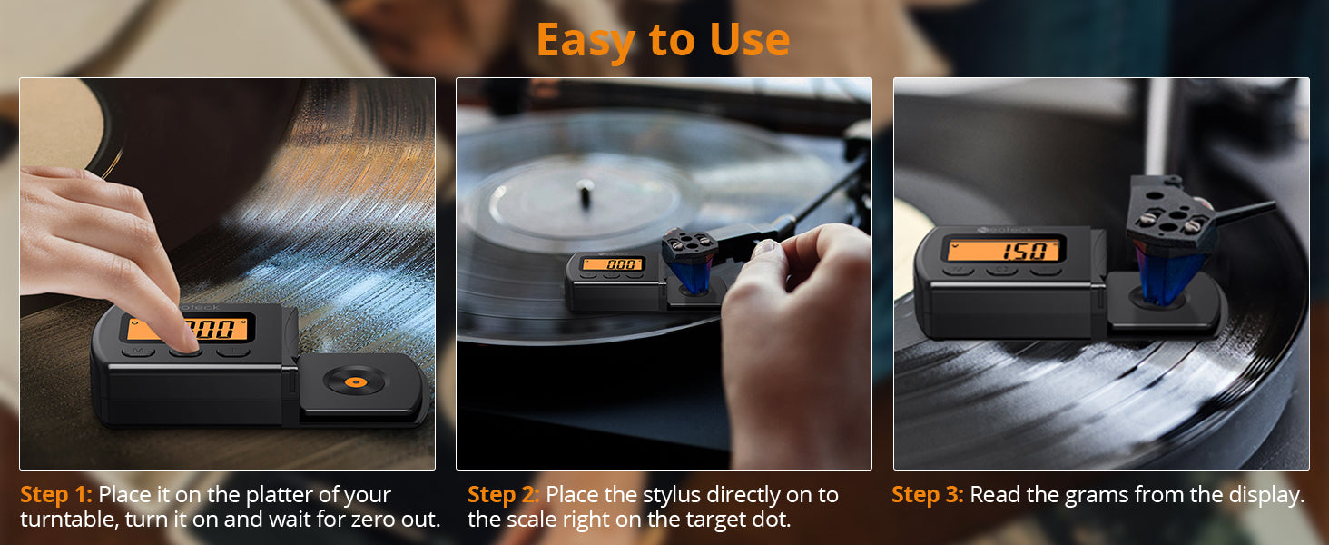 Neoteck Digital Turntable Stylus Force Scale Gauge 0.01g/5.00g LCD Backlight