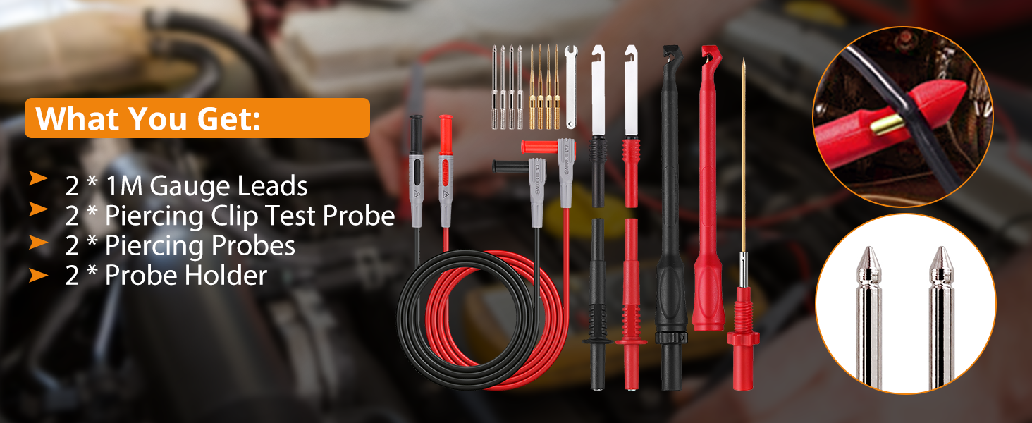 Neoteck Multimeter Automotive Test Leads 4mm Banana Plug Extension Test Cable Set