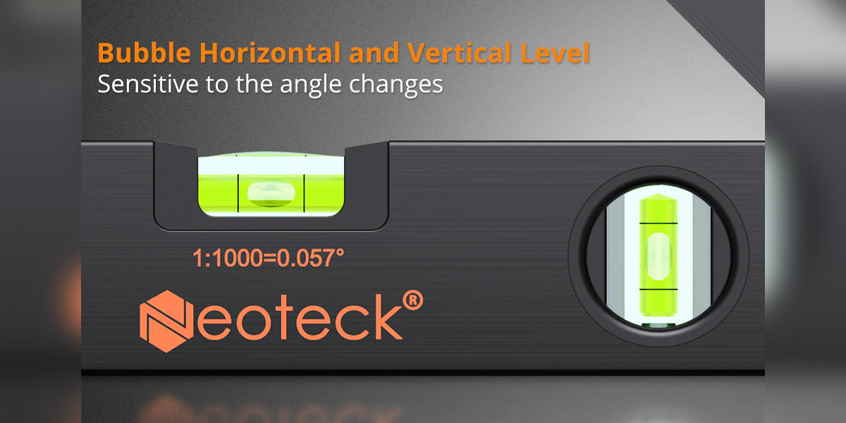 Neoteck Aluminum Digital Angle Finder Protractor 225° 16 inch Backlit LCD - Black