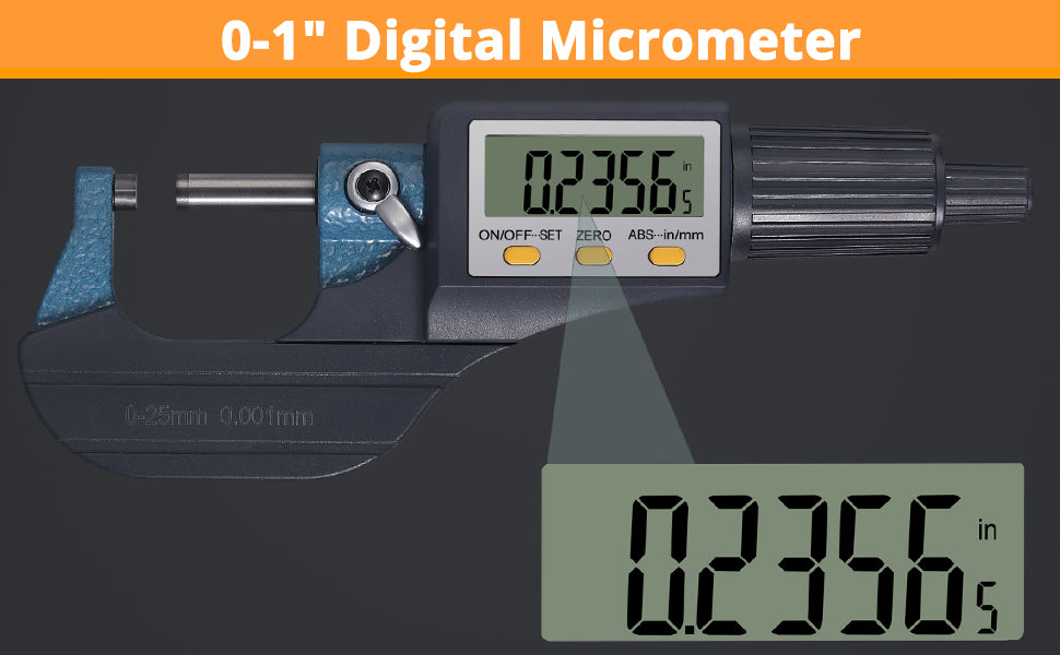 Neoteck 0-1" Digital Micrometer (with Extra Battery)