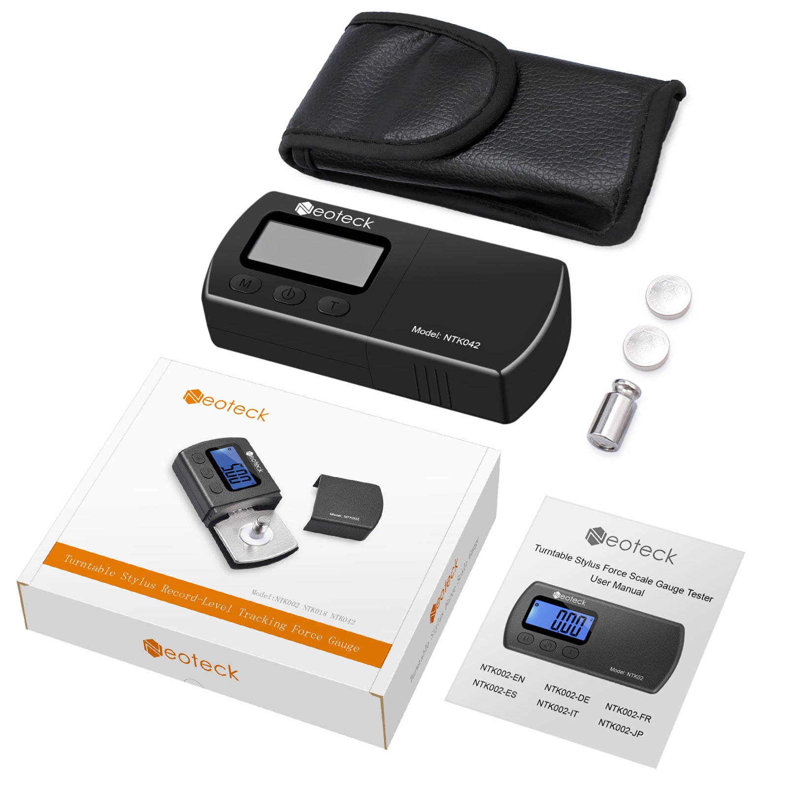 Neoteck Digital Turntable Stylus Force Scale Gauge -Jet Black