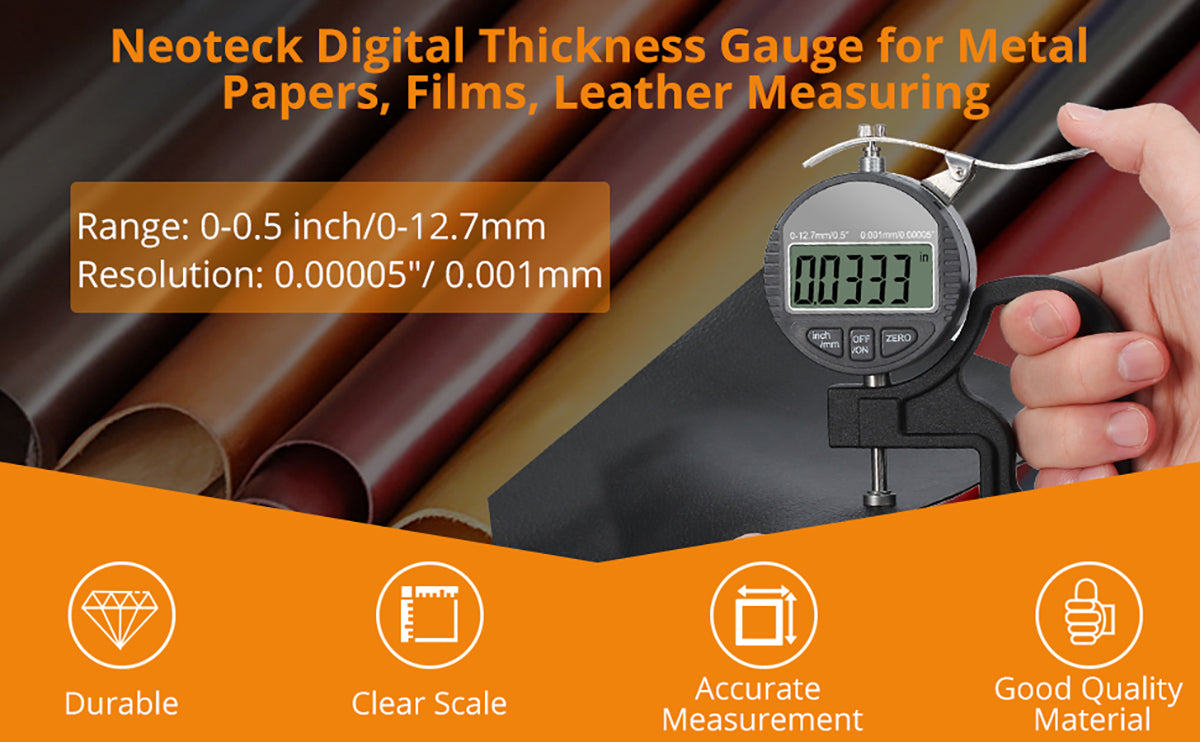 Neoteck Portable Digital Thickness Gauge 0-12.7mm