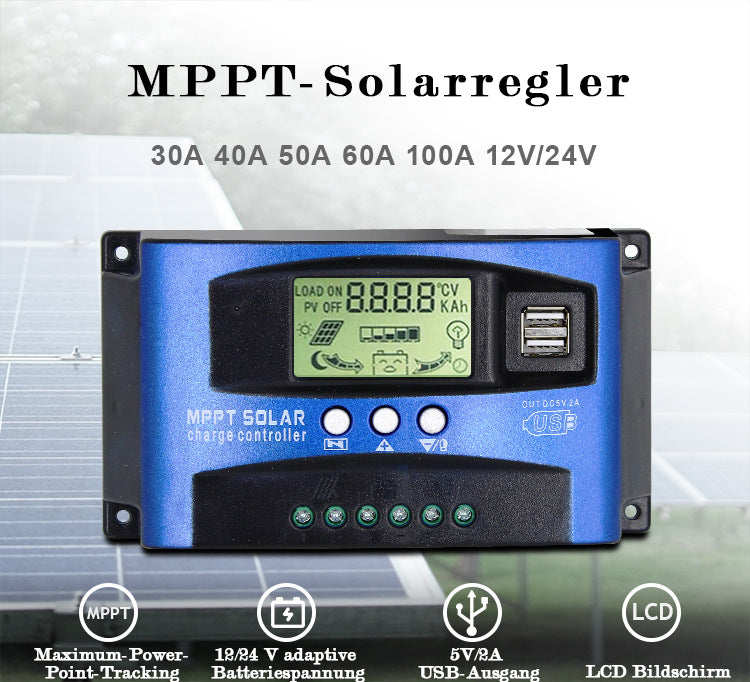 100A MPPT Solarladeregler Dual USB