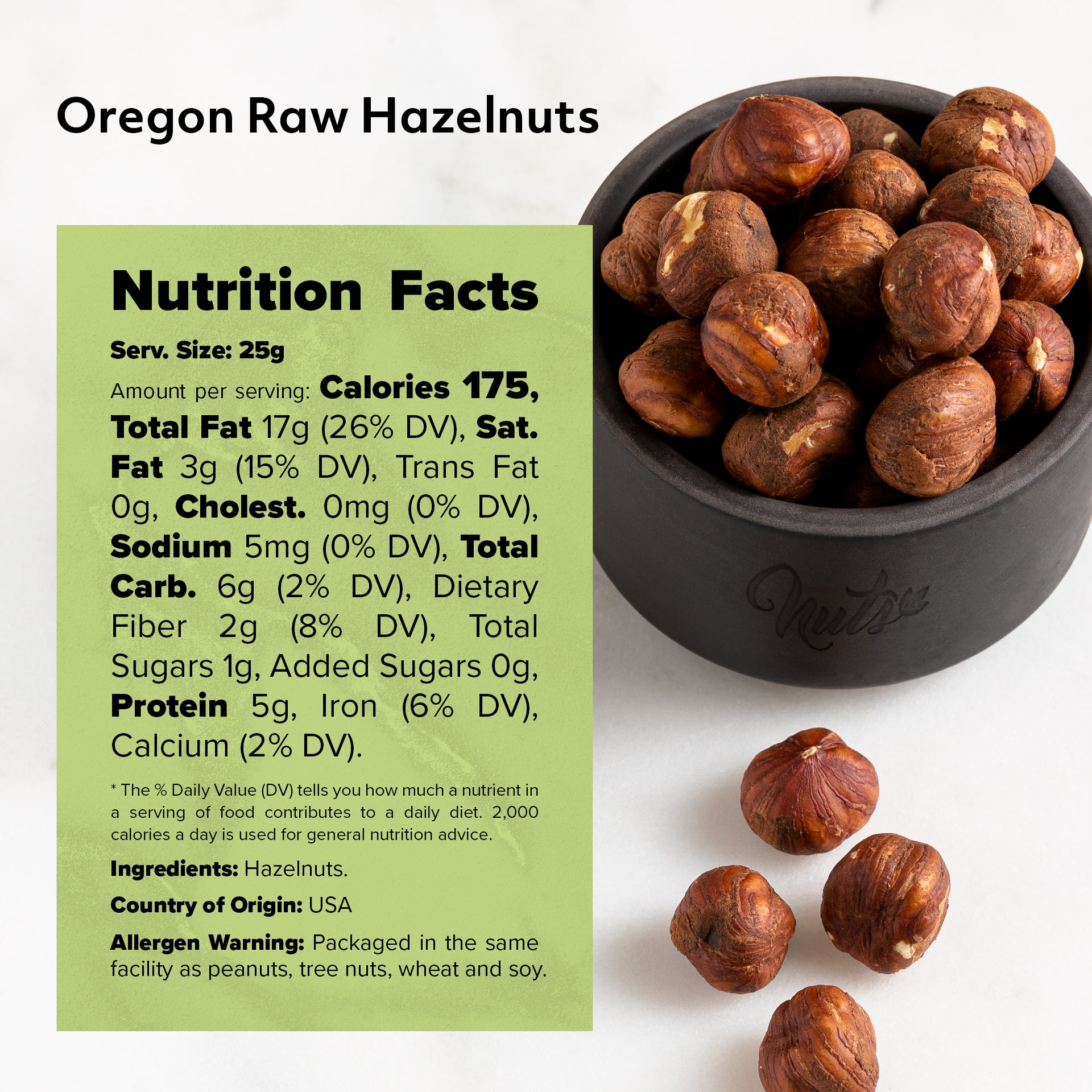 Oregon Raw Hazelnuts (Filberts)