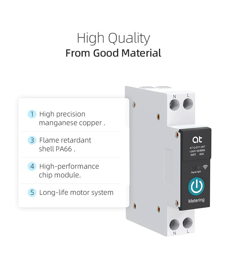 Description Picture 5 of itemTUYA With Metering WIFI Smart Circuit Breaker 1P 63A DIN Rail for Smart Home wireless Remote Control Switch by APP APIservice