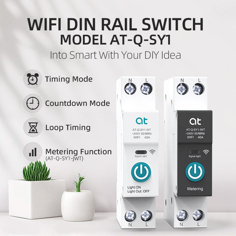 AT-Q-SY1 WiFi Din Rail Switch Metering