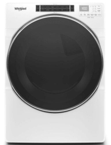 Whirlpool WED8620HW 27 Inch Electric Dryer with 7.4 Cu. Ft. Capacity, Intuitive Controls, Advanced Moisture Sensing, 37 Dry Cycles, Steam Refresh Cycle, Sanitize Cycle, Wrinkle Shield? Plus Option, ADA Compliant, and ENERGY STAR? Certified: White