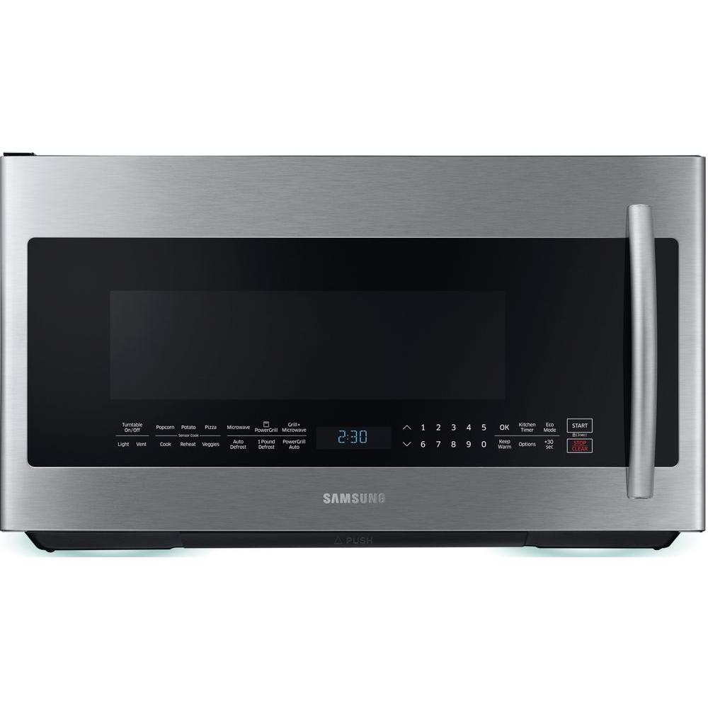 Samsung 1000W Built-In Microwave Hood Combo and Grill - 2.1 cu ft - Stainless Steel - ME21K7010DS