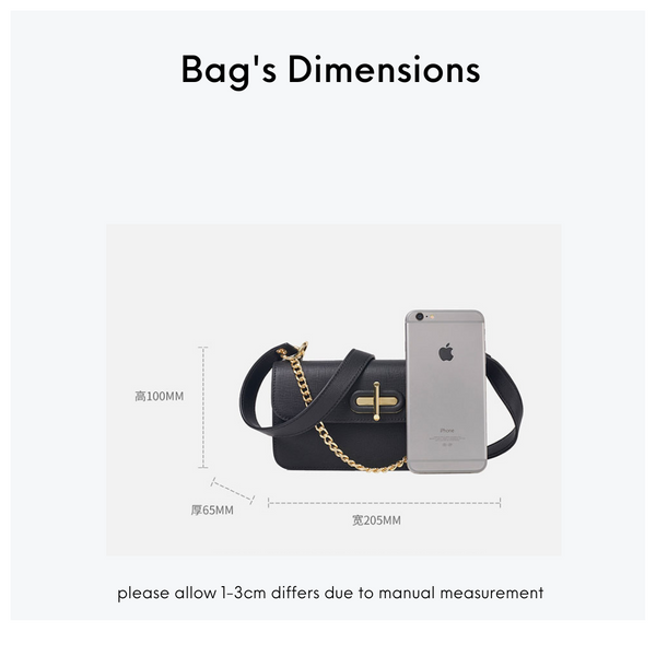 Convertible Chain Strap Shoulder Bag Size