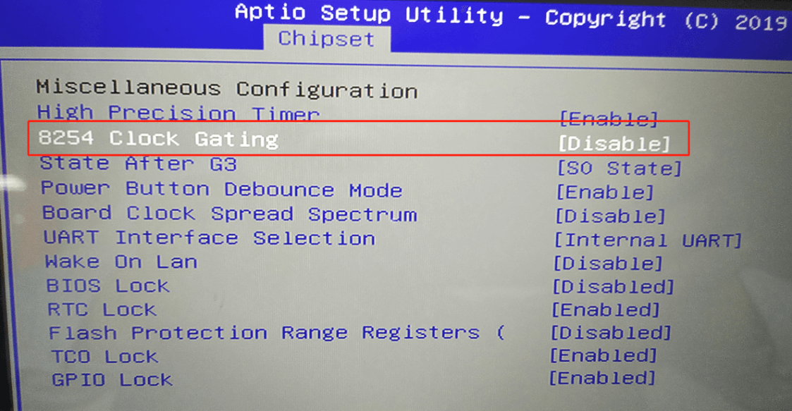 défini sur 8254 BIOS désactivé pour installer Linux (1)
