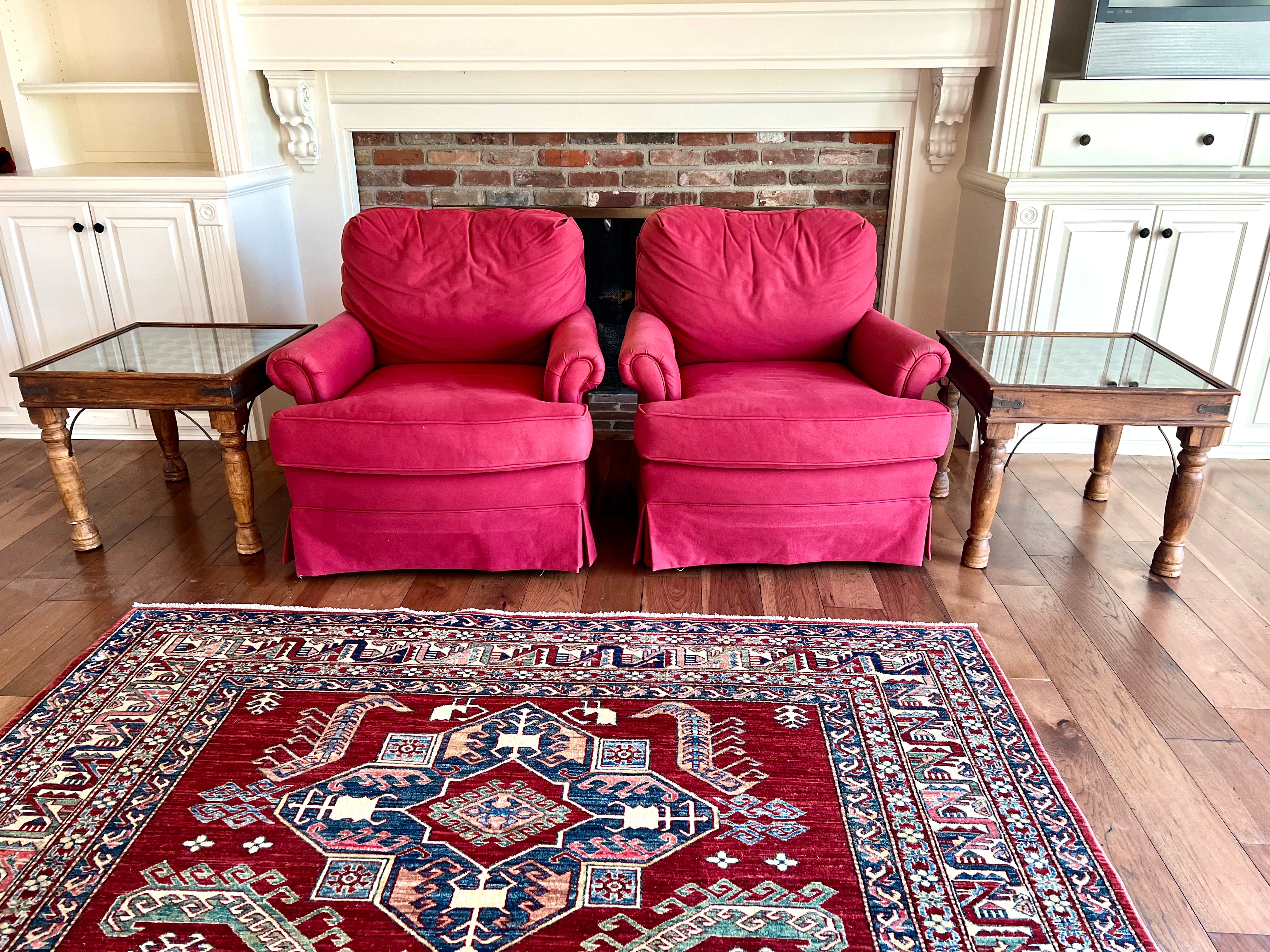 Pair of Red Occasional Chairs by King Hickory