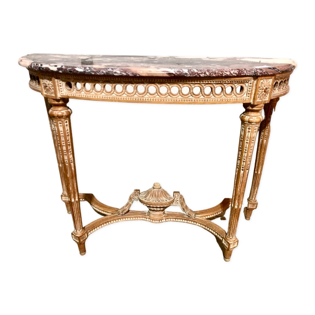 Antique Demilune Commode Hall Table from Brunovan NY