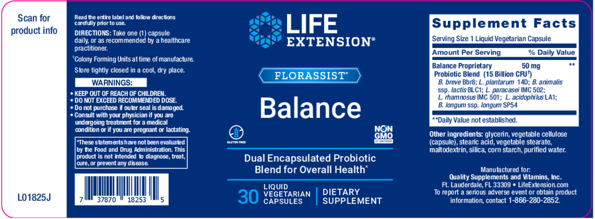 FLORASSIST? Balance 30 liquid veg caps by Life Extension