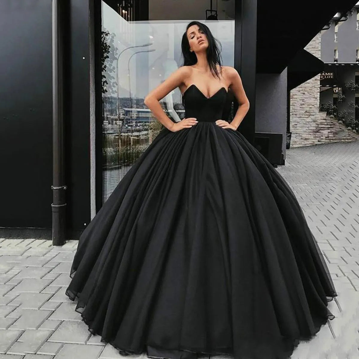 2024 Gothic Black Wedding Dresses Bridal Bride Dress Vintage Ball Gown