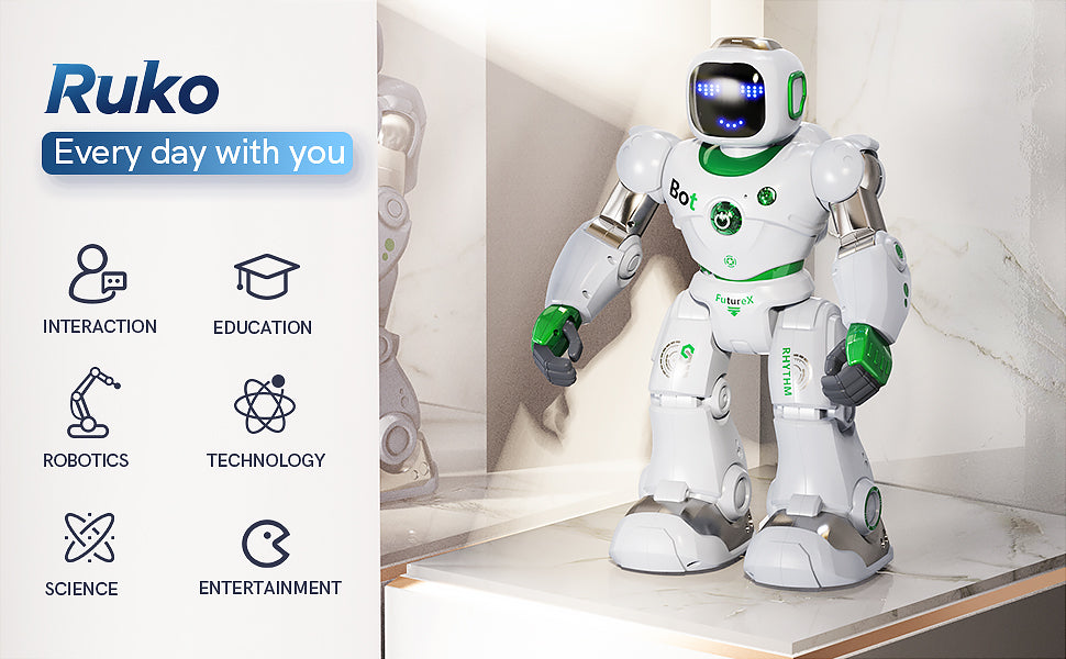 Large Programmable Interactive RC Robot with Voice C Details about   Ruko Smart Robots for Kids 