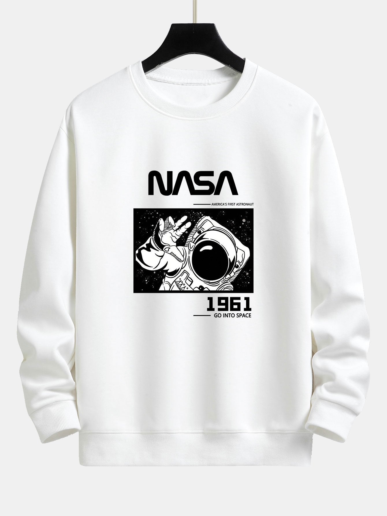 NASA Astronaut Slogan Print Relax Fit Sweatshirt
