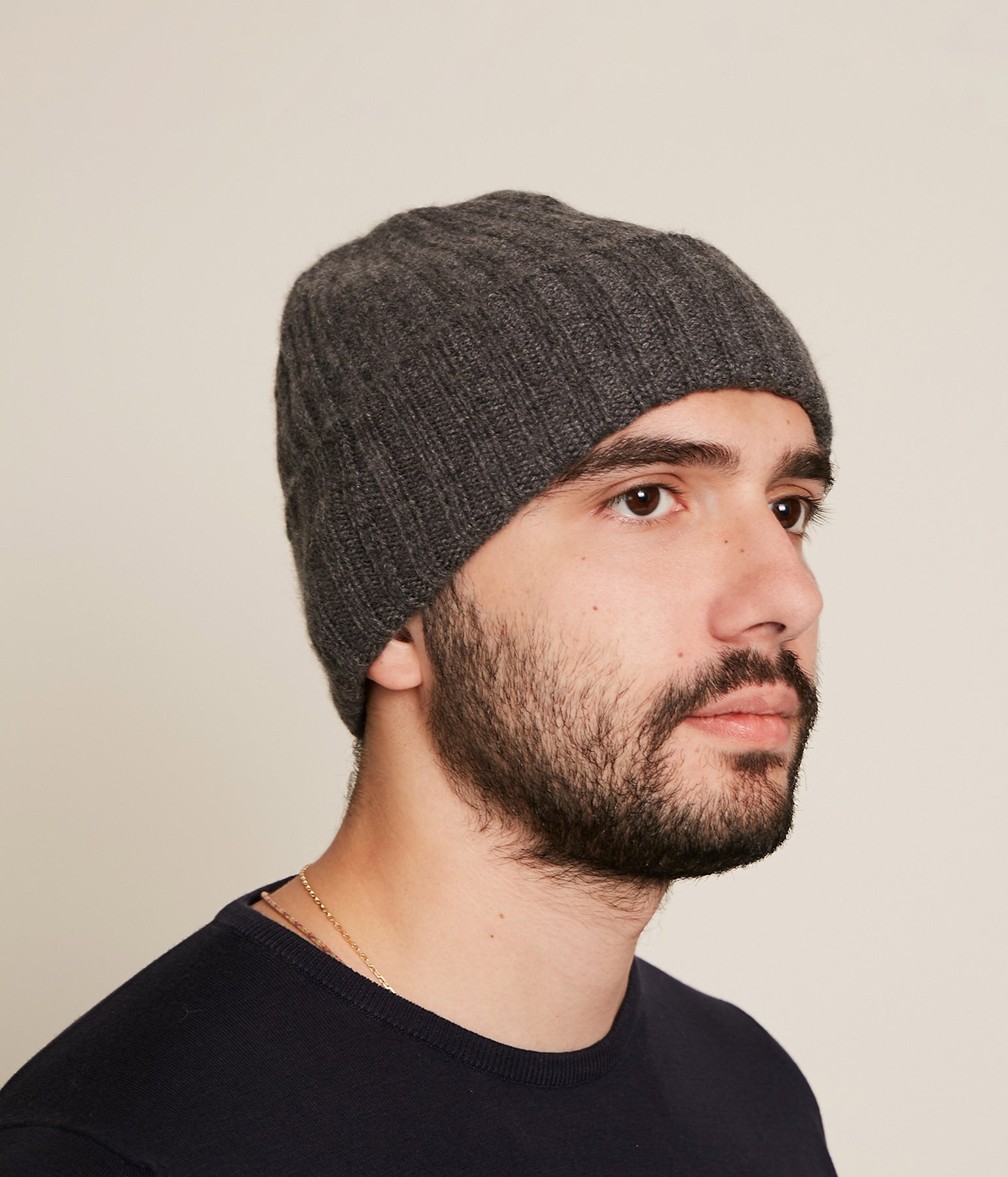 Erik Cashmere Beanie in Flannel