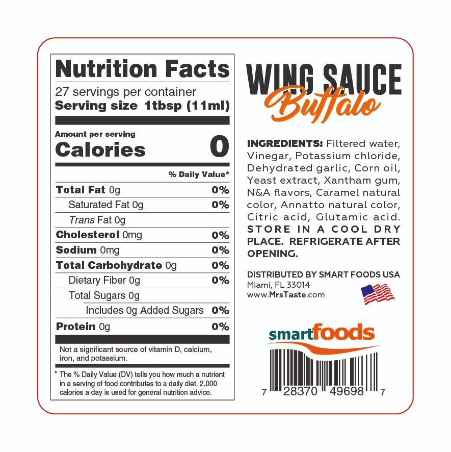 Mrs Taste Zero Calories Buffalo Wing Sauce 10 oz