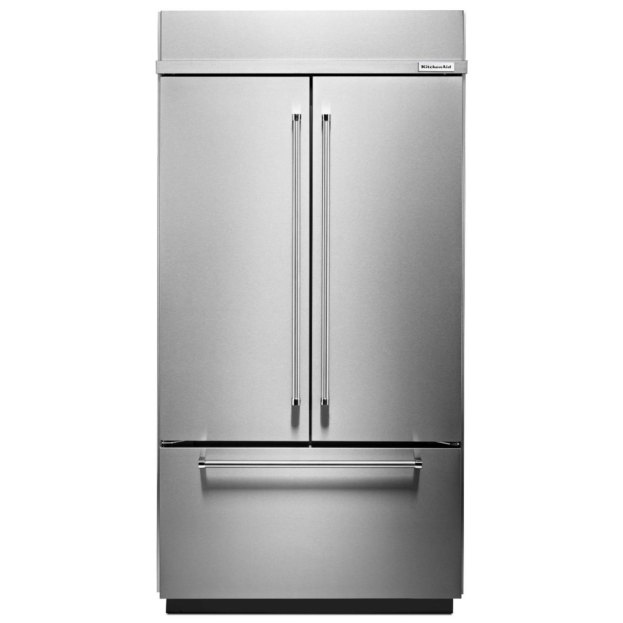 KitchenAid 43-inch, 24.2 cu.ft. Built-in French 3-Door Refrigerator with Platinum Interior Design KBFN502ESS