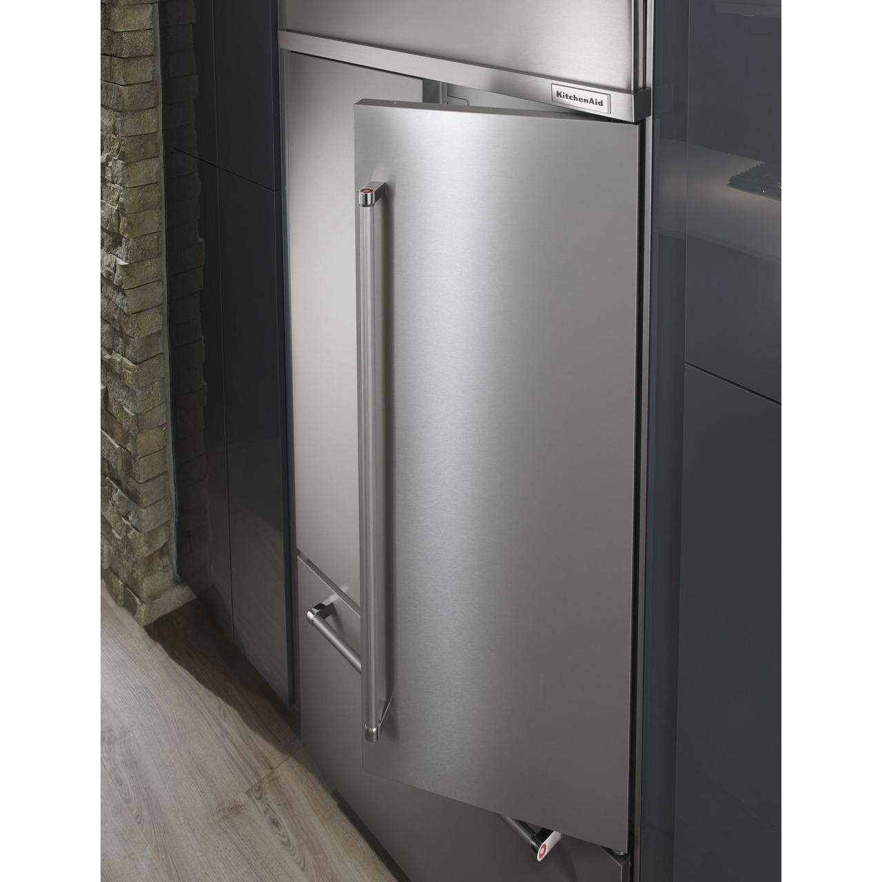 KitchenAid 43-inch, 24.2 cu.ft. Built-in French 3-Door Refrigerator with Platinum Interior Design KBFN502ESS