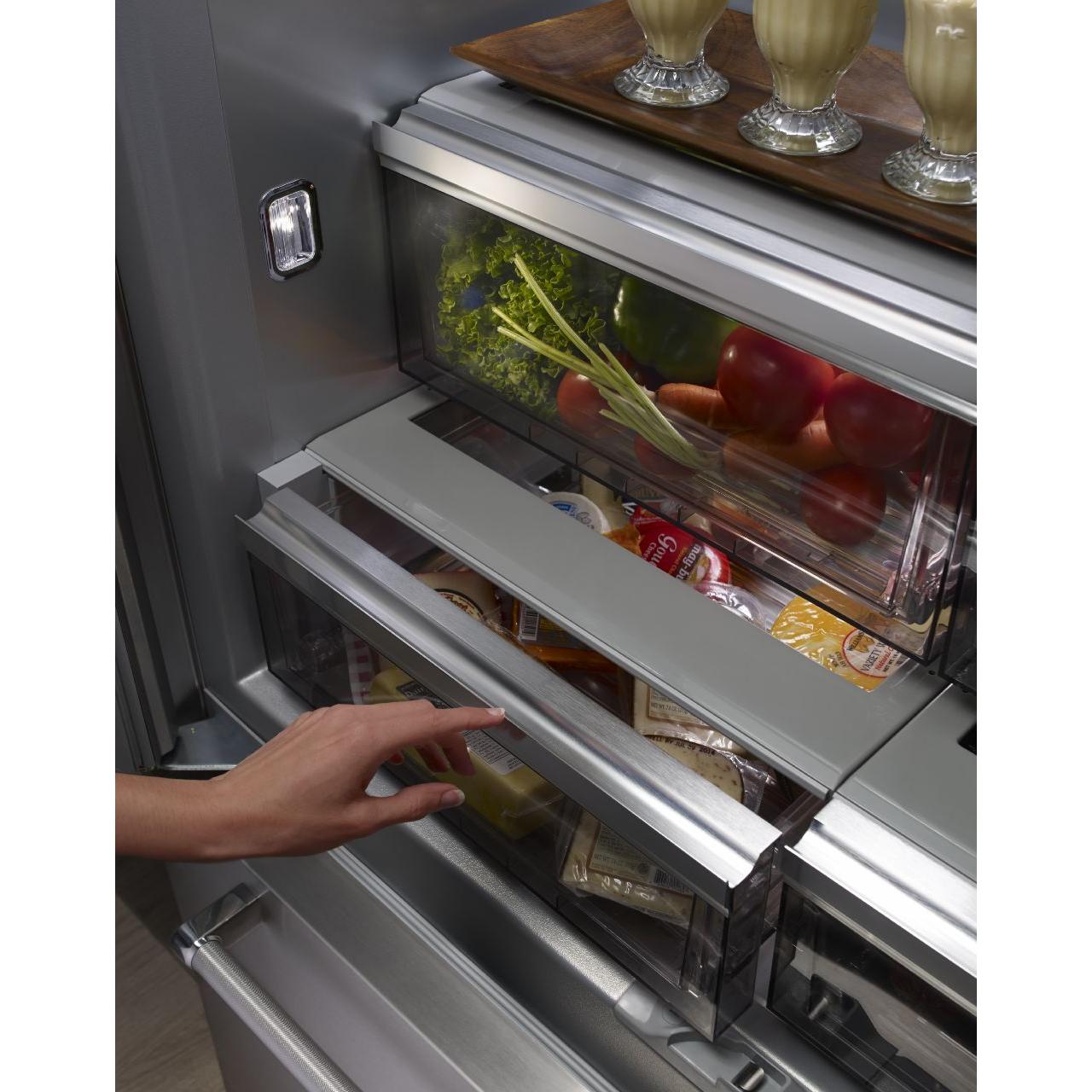 KitchenAid 43-inch, 24.2 cu.ft. Built-in French 3-Door Refrigerator with Platinum Interior Design KBFN502ESS