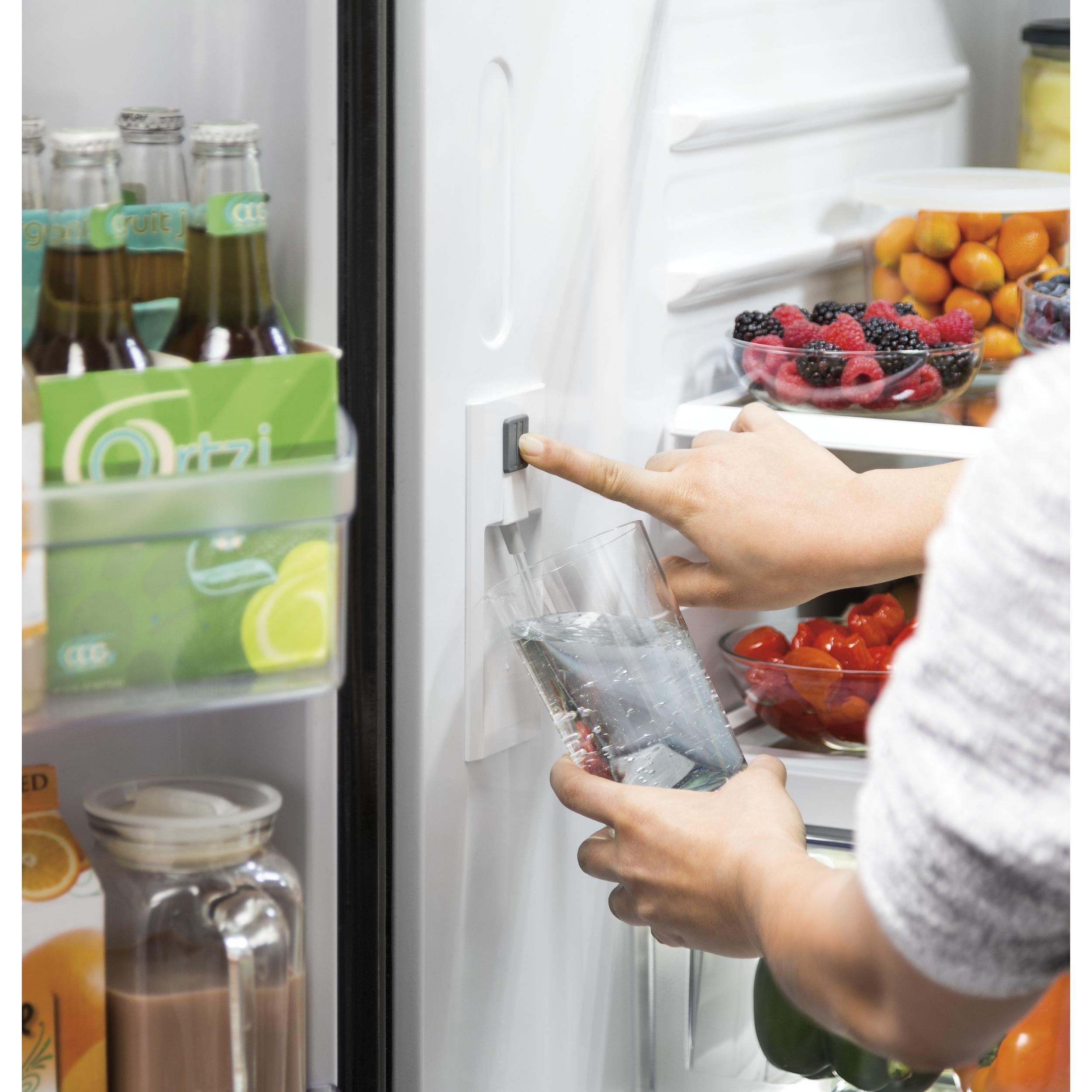 GE 33-inch, 24.8 cu. ft. French 3-Door Refrigerator with Ice and Water GNE25JSKSS