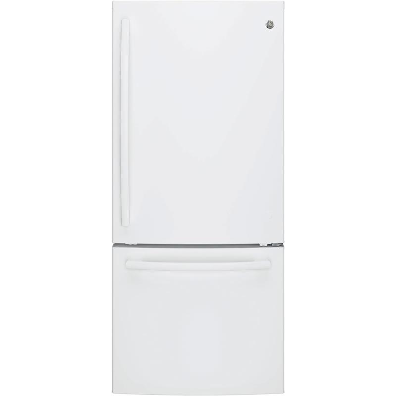 GE 30-inch, 20.9 cu. ft. Bottom Freezer Refrigerator GDE21EGKWW