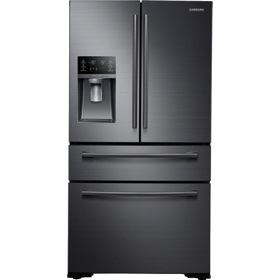 Samsung 36-inch, 30 cu. ft. Freestanding French 4-Door Refrigerator with Ice and Water Dispensing System RF30KMEDBSG/AA