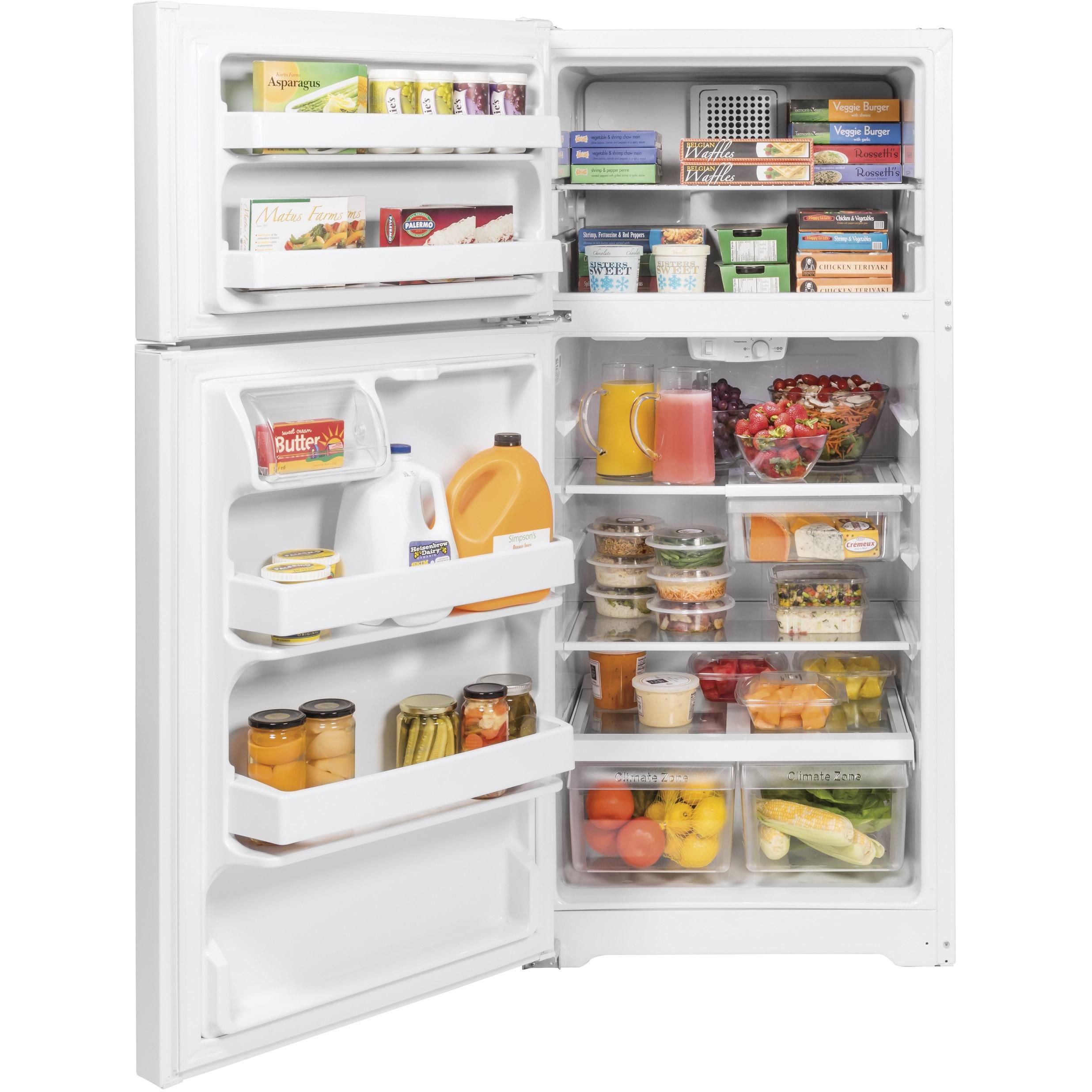 GE 28-inch, 15.6 cu. ft. Top-Freezer Refrigerator GTE16GTNLWW