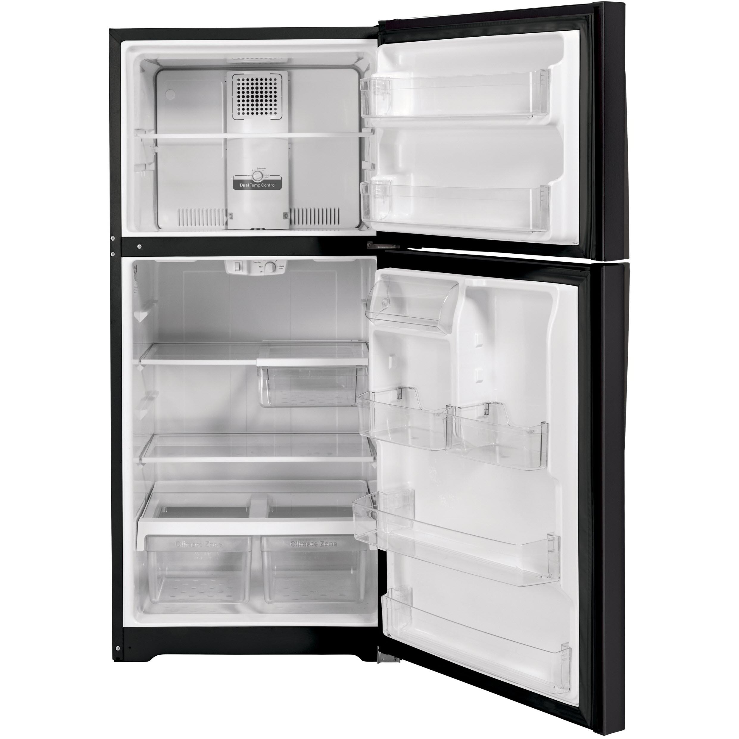 GE 33-inch, 21.9 cu.ft. Freestanding Top Freezer Refrigerator with Upfront Fresh Food Temperature Controls GTS22KMNRDS