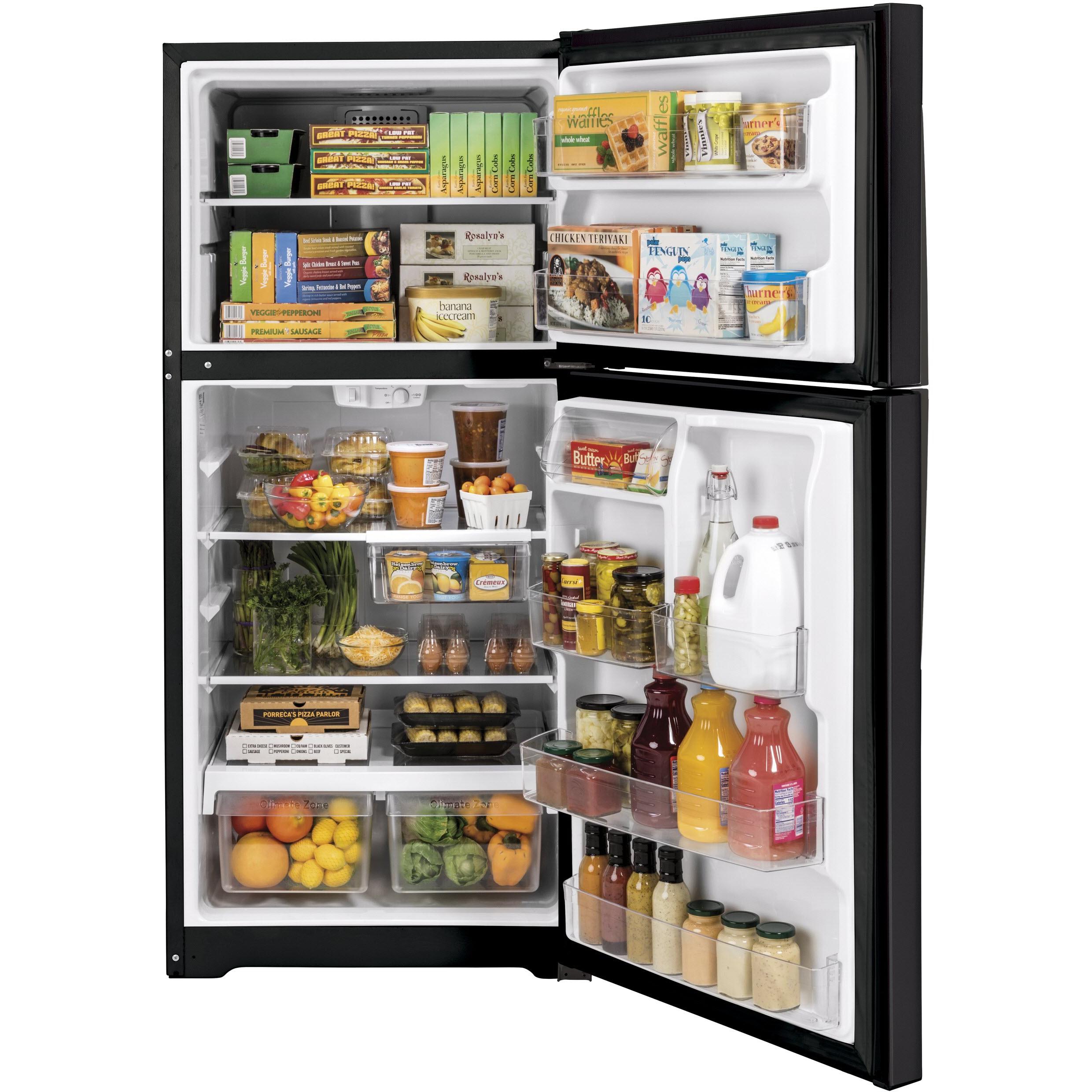 GE 33-inch, 21.9 cu.ft. Freestanding Top Freezer Refrigerator with Upfront Fresh Food Temperature Controls GTS22KMNRDS