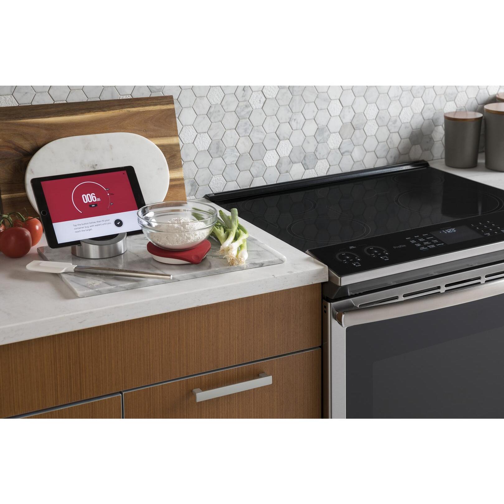 GE Profile 30-inch Slide-in Induction Electric Range with Wi-Fi Connectivity PHS930YPFS