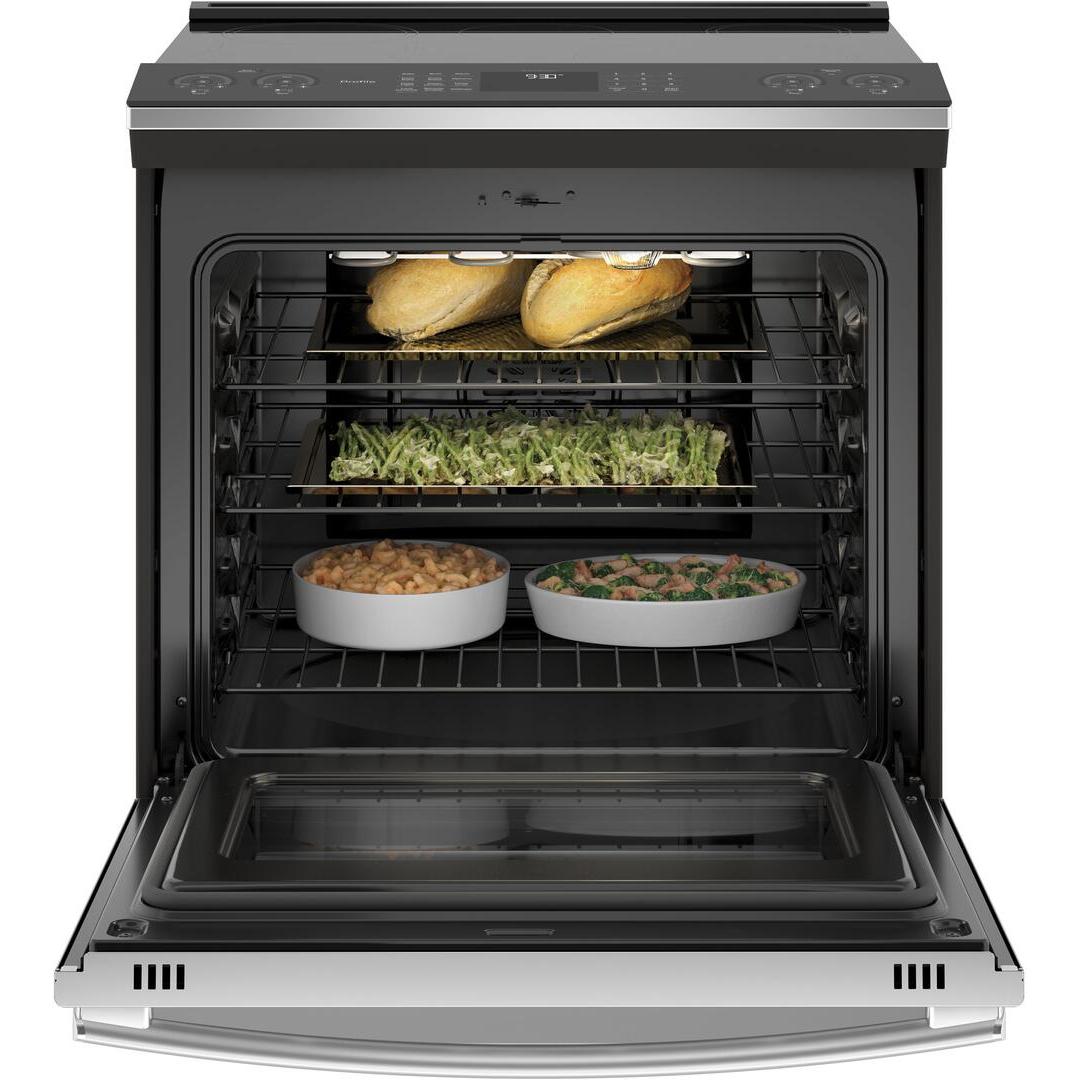 GE Profile 30-inch Slide-in Induction Electric Range with Wi-Fi Connectivity PHS930YPFS