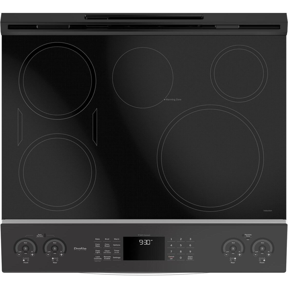 GE Profile 30-inch Slide-in Induction Electric Range with Wi-Fi Connectivity PHS930YPFS