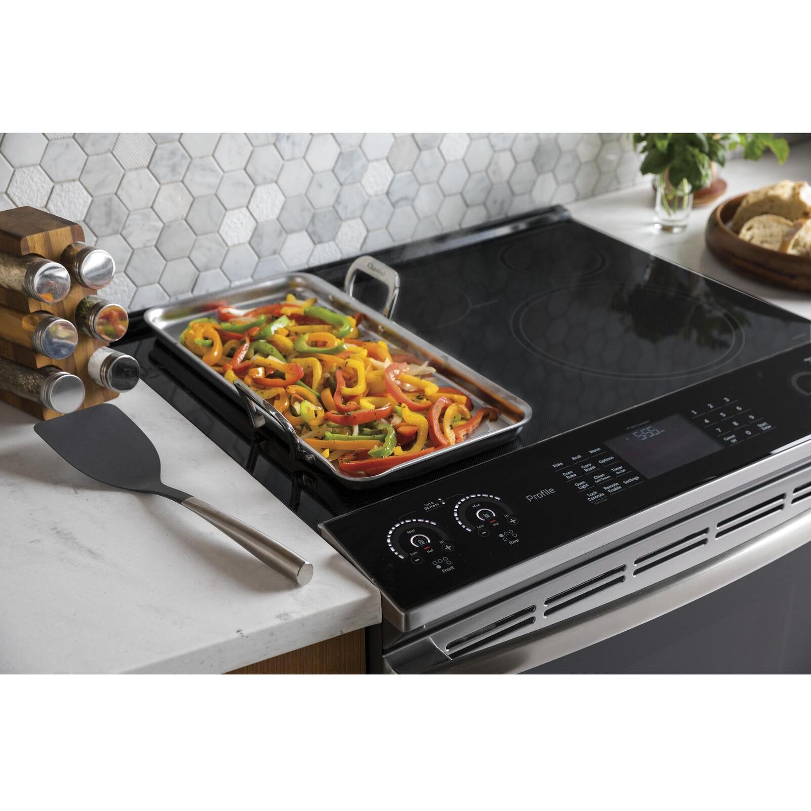 GE Profile 30-inch Slide-in Induction Electric Range with Wi-Fi Connectivity PHS930YPFS