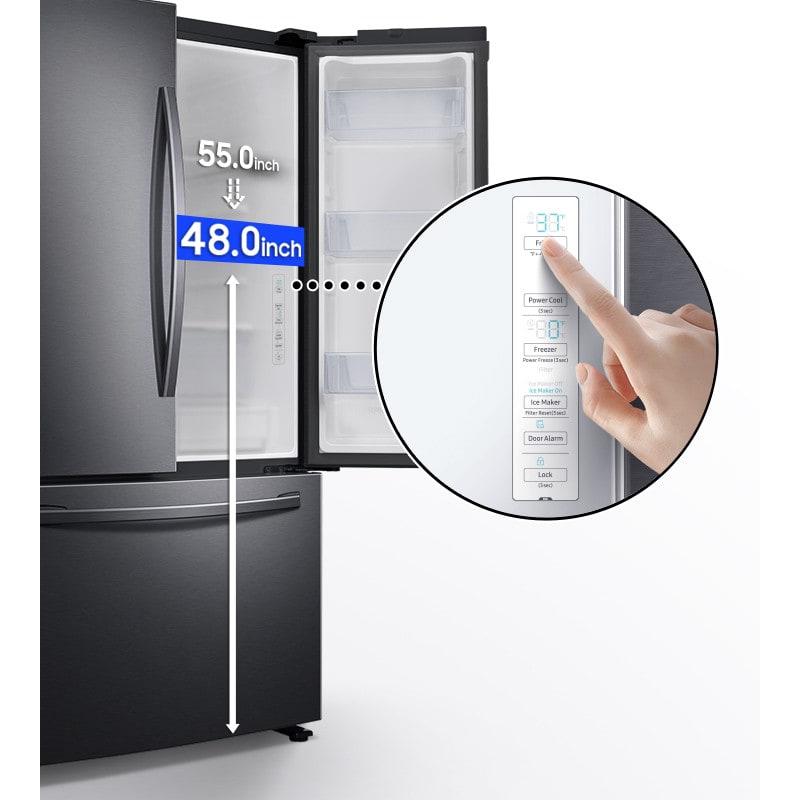 Samsung 36-inch, 28.2 cu.ft. Freestanding French 3-Door Refrigerator with Internal Ice Maker RF28T5001SG/AA