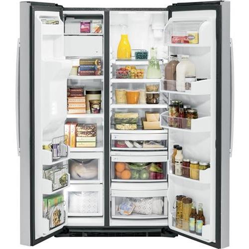 GE Profile 36-inch, 22.1 cu. ft. Counter-Depth Side-by-Side Refrigerator with Ice and Water PZS22MYKFS