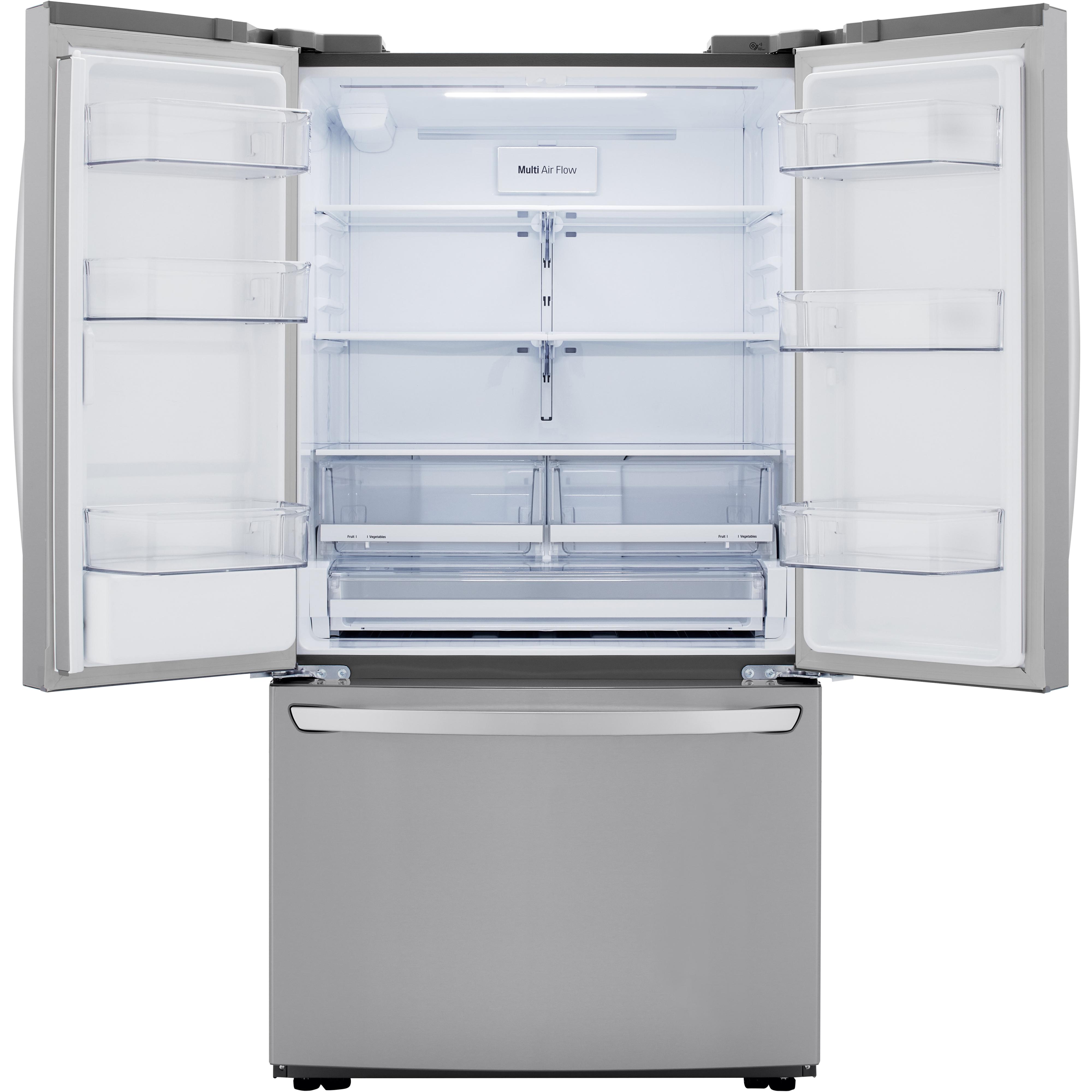 LG 36-inch, 29 cu.ft. Freestanding French 3-Door Refrigerator with Multi-Air Flow? Technology LRFWS2906S